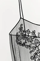 BODY MESH BRODERIES FLEURIES
