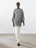Short dress with sleeve detail, 100% linen