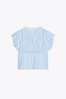 CHEMISE MANCHES COURTES VOLANT