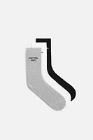 3-PACK OF TEXT SOCKS