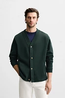 PIQUÉ TEXTURED CARDIGAN