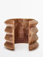 Wide seaside resin bracelet