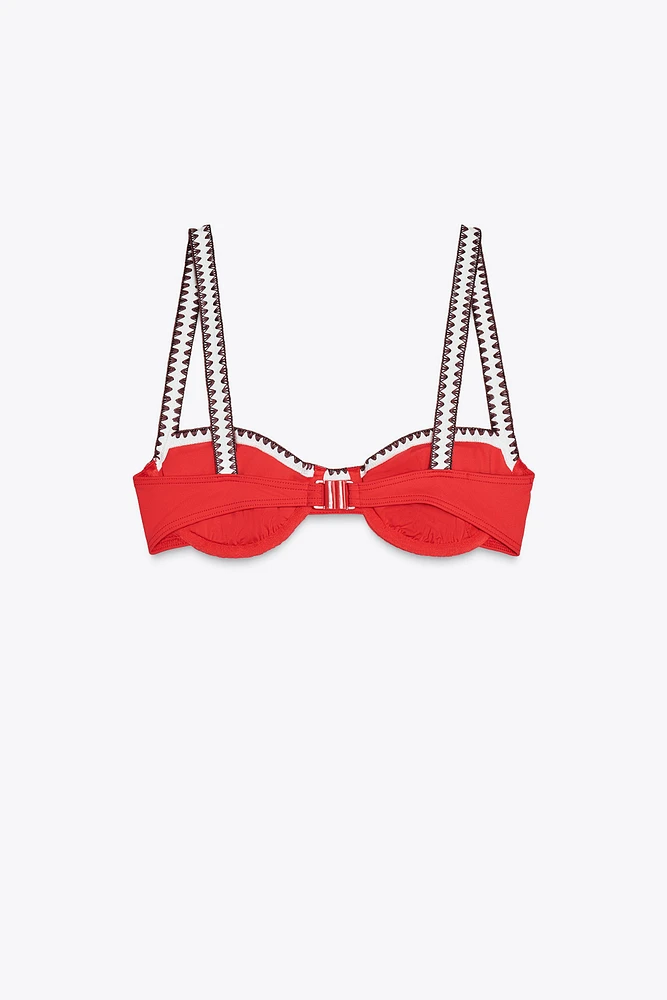 UNDERWIRE CONTRAST BIKINI TOP