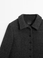 Short textured wool blend jacket