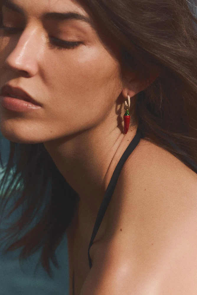 PACK OF ENAMELED FRUIT EARRINGS