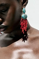 CORAL EFFECT STONE EARRINGS