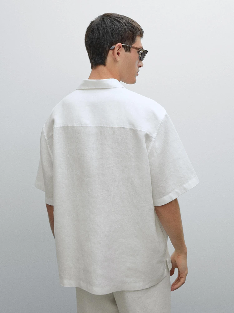 Chemise manches courtes 100 % lin