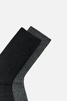 2-PACK OF CONTRASTING STRUCTURED SOCKS