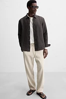 PANTALON EN JACQUARD À RAYURES