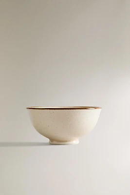 PORCELAIN MINI BOWL WITH ANTIQUE FINISH RIM