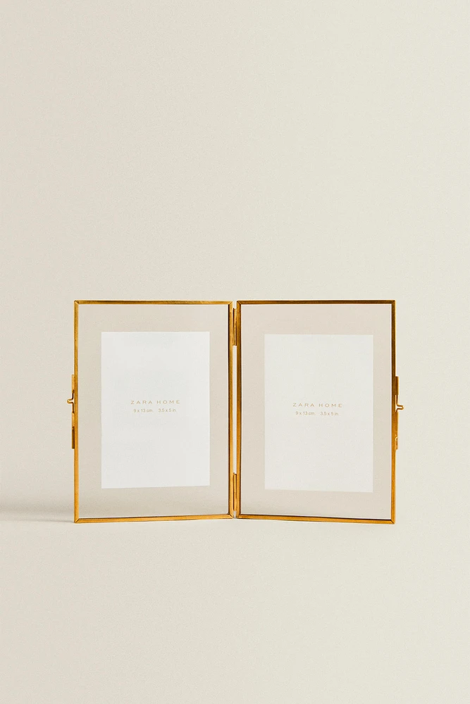 GOLDEN DOUBLE PICTURE FRAME