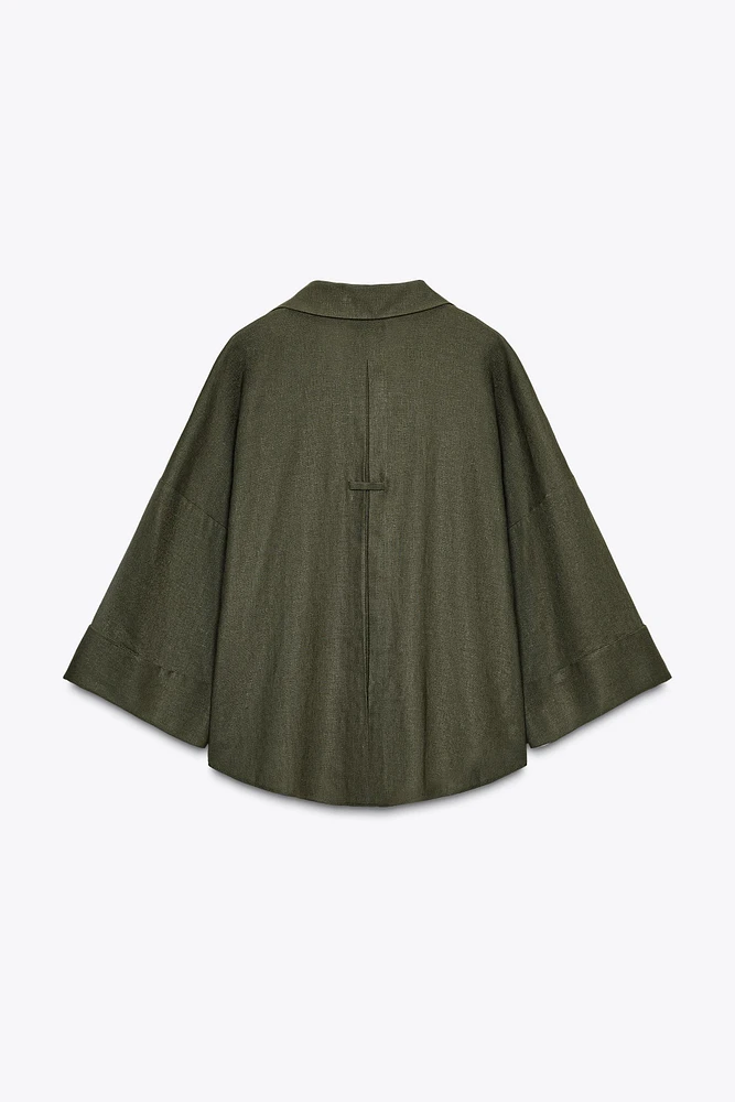 WIDE SLEEVE LINEN SHIRT