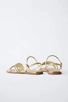 SANDALES À BRIDES MÉTALLISÉES