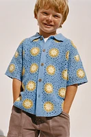 CROCHET SUN KNIT SHIRT