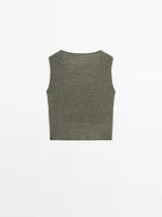 Linen knit corset top