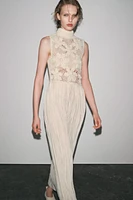 FLORAL EMBROIDERY COMBINATION DRESS