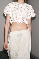 CROCHET KNIT CROP TOP