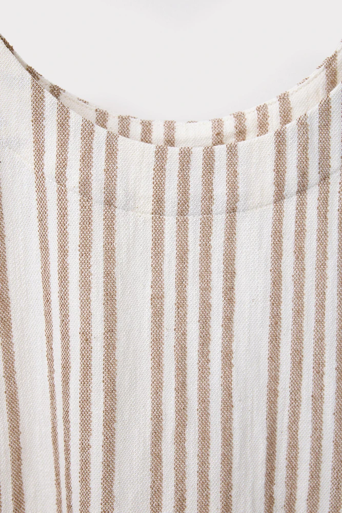 BOW TRIM STRIPED TOP