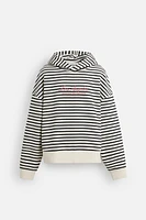 TEXT PRINT STRIPED SWEATSHIRT