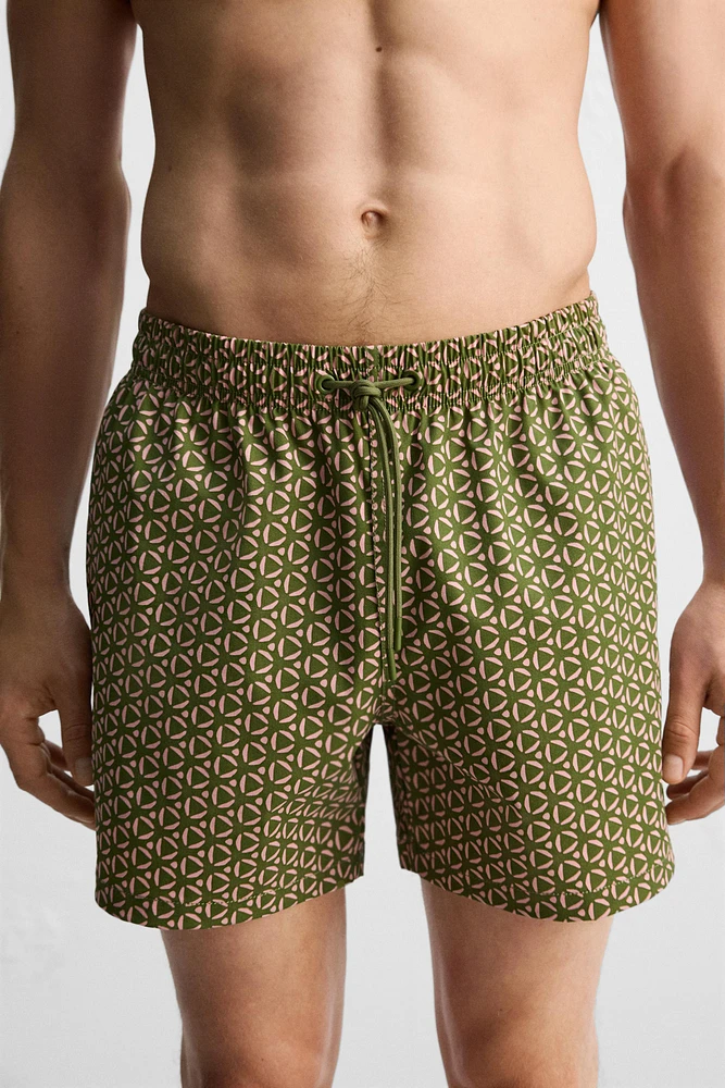 REGULAR FIT GEOMETRIC PRINT SWIMSUIT