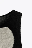 ROBE LONGUE EN MAILLE À POIS