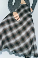 CHECKERED MIDI SKIRT ZW COLLECTION