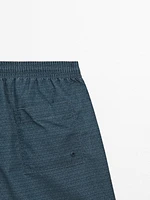 Regular fit micro-print swimming trunks