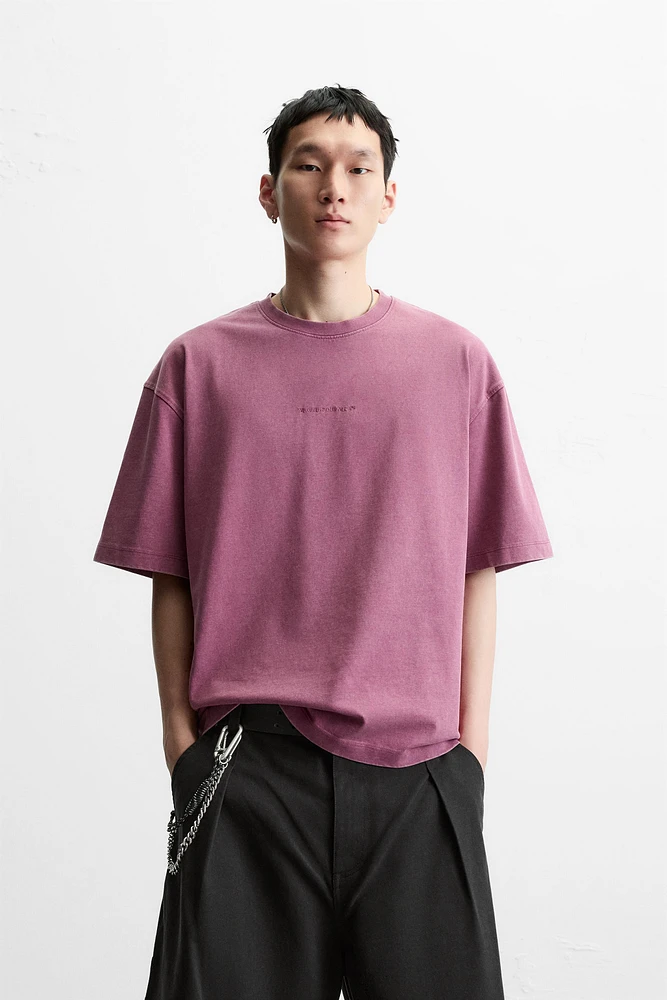 WASHED EMBROIDERED T-SHIRT