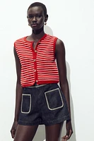 TOP GILET JACQUARD BOUTONS