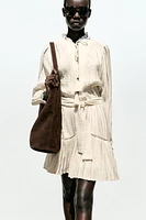 WRINKLED EFFECT MINI DRESS