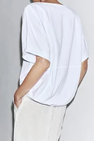 T-SHIRT EN COTON FRONCÉ
