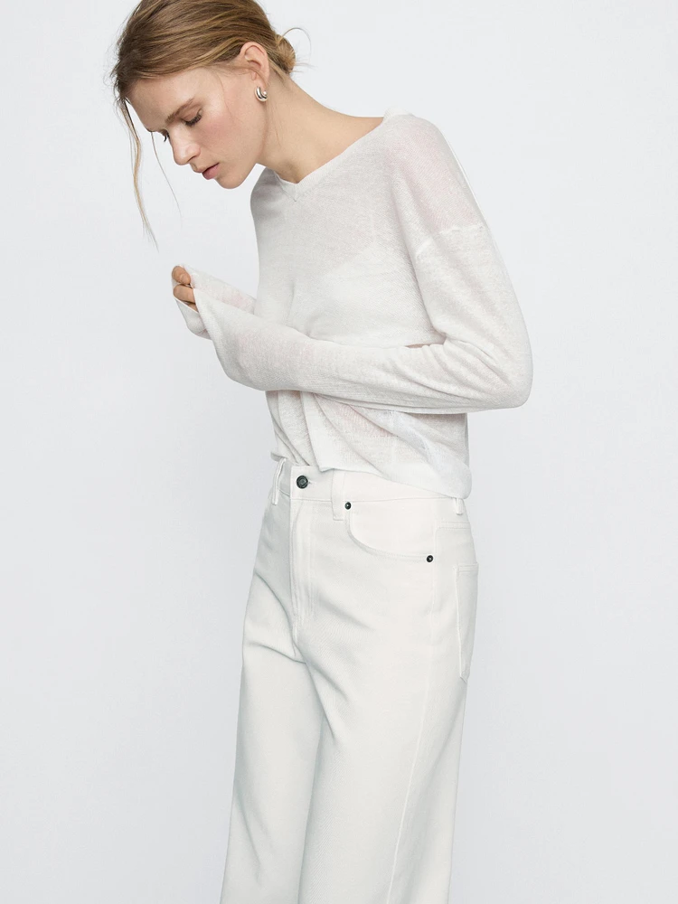Jean large taille haute