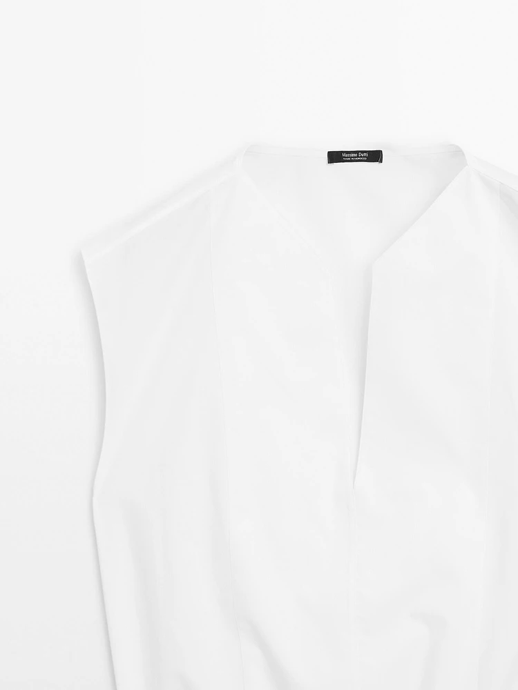 Chemisier en popeline avec élastique coton