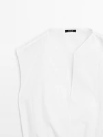 Chemisier en popeline avec élastique coton
