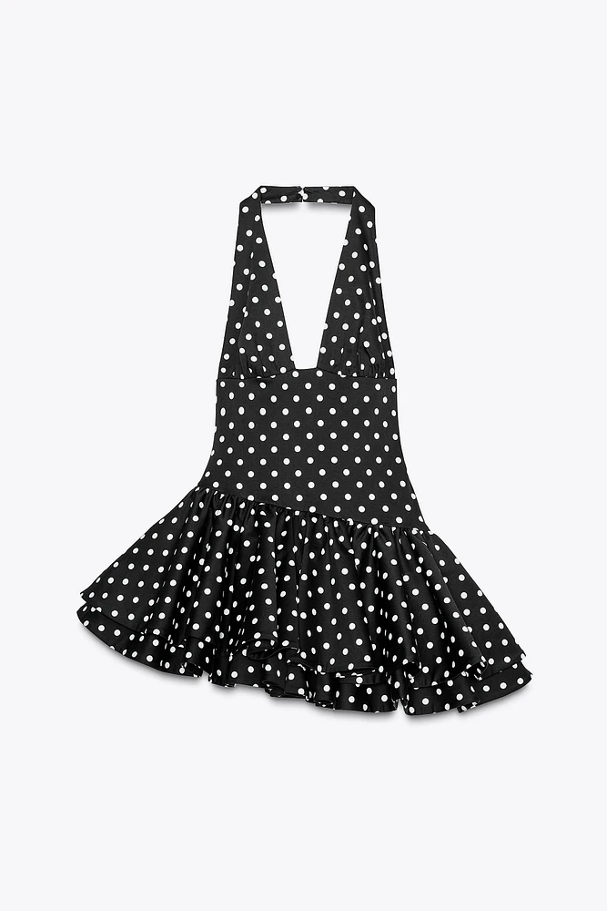 ROBE COMBINAISON À POIS ET VOLANTS