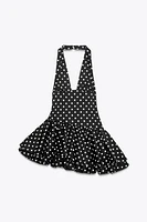 POLKA DOT RUFFLED JUMPSUIT DRESS