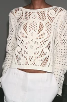 LONG SLEEVE CROCHET TOP