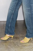 MULES À TALONS EN CUIR