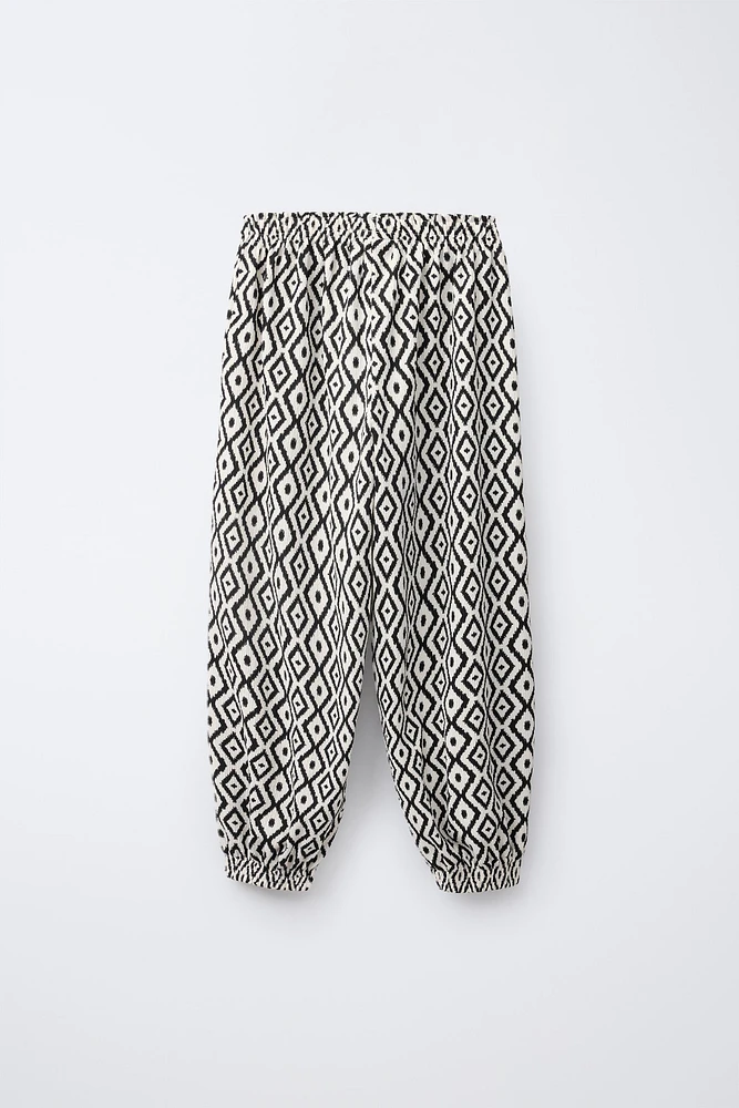 PANTALON BALLON TEXTURÉ IMPRIMÉ