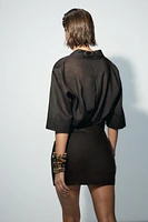 ZW COLLECTION 100% LINEN SHORT SKIRT