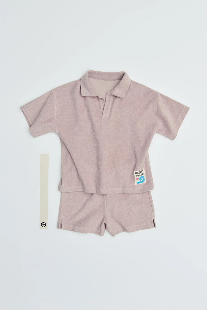 ENSEMBLE JOGGING POLO ET BERMUDA ÉPONGE ÉTIQUETTE