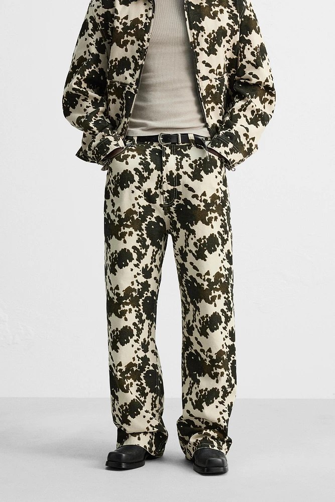 PANTALON RELAXED FIT À IMPRIMÉ ANIMAL