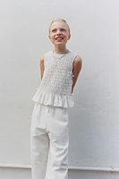 PANTALON WIDE LEG AVEC LIN