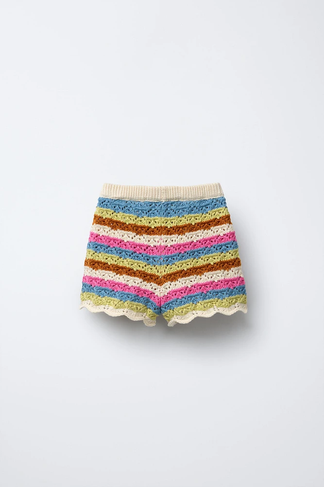 STRIPED KNIT SHORTS