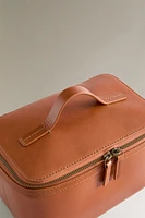 SMALL LEATHER TOILETRY BAG