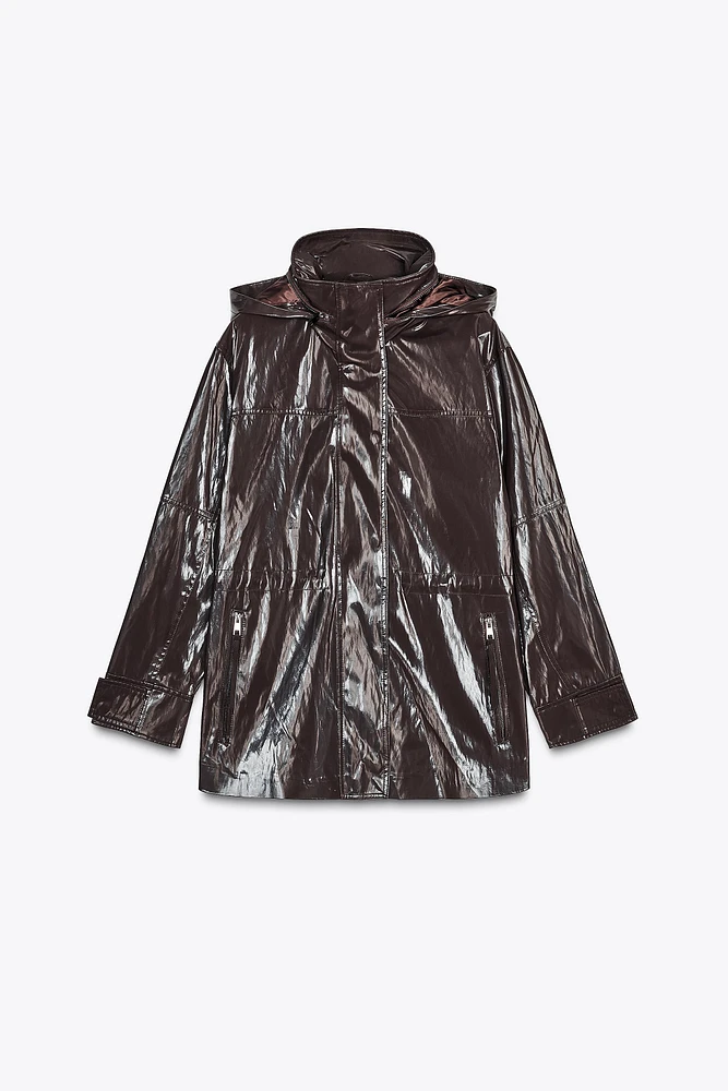 SHINY HOODED PARKA ZW COLLECTION