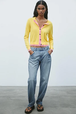 GILET EN MAILLE COLOR BLOCK