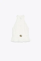 TOP HALTER PLISSÉ