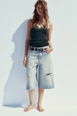 RIB TANK TOP WITH LACE