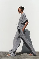 WIDE LEG LINEN PANTS